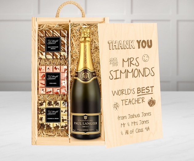 Gifts For Teachers Personalised Chocolate Tasting Experience With Champagne